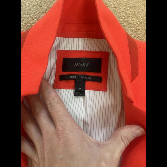 Bright red j crew regent blazer size zero - Picture 2 of 8